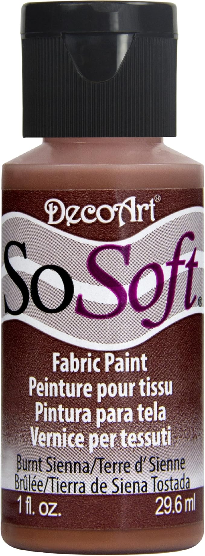 DecoArt SoSoft Fabric Acrylics Paint, 1Ounce, Burnt Sienna