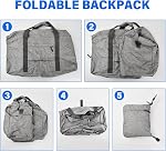 65L Foldable Duffle Bag, Waterproof Travel Duffle Bag, Gym Bag with Shoes Compartment and Adjustable Strap, Overnight Bag for Men Women Travel Camping Fitness Sports Gym (Black)