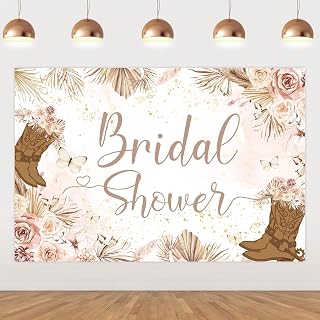 Cowboy Boot Bridal Shower Decorations Vintage Boho Western Cowboy Boot Bridal Shower Backdrop 5 * 3 ft Western Boot Photography Background for Wedding Engagement