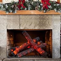 Vista 1 de Tuanse 4 piezas de troncos de fuego falsos sin llama de 16 pulgadas para primavera, verano, playa, campamento, decoración de fiesta temática