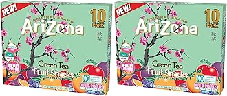 Iced Tea Fruit Snacks, Green Tea - 0.9 oz, 10 count Box (Pack of 2)