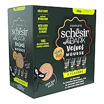 Schesir After Dark, Multigusto in Mousse, Alimento Umido Completo per Gatti, in Busta, Grain Free, Alto Contenuto di Proteine, Fonte di Idratazione, 12 x 80 g
