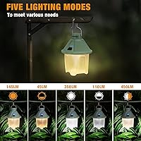 Vista 2 de EverBrite Linterna de campamento de 450 lúmenes, linterna de campamento recargable USB C con parte superior magnética y gancho para colgar, 5 modos