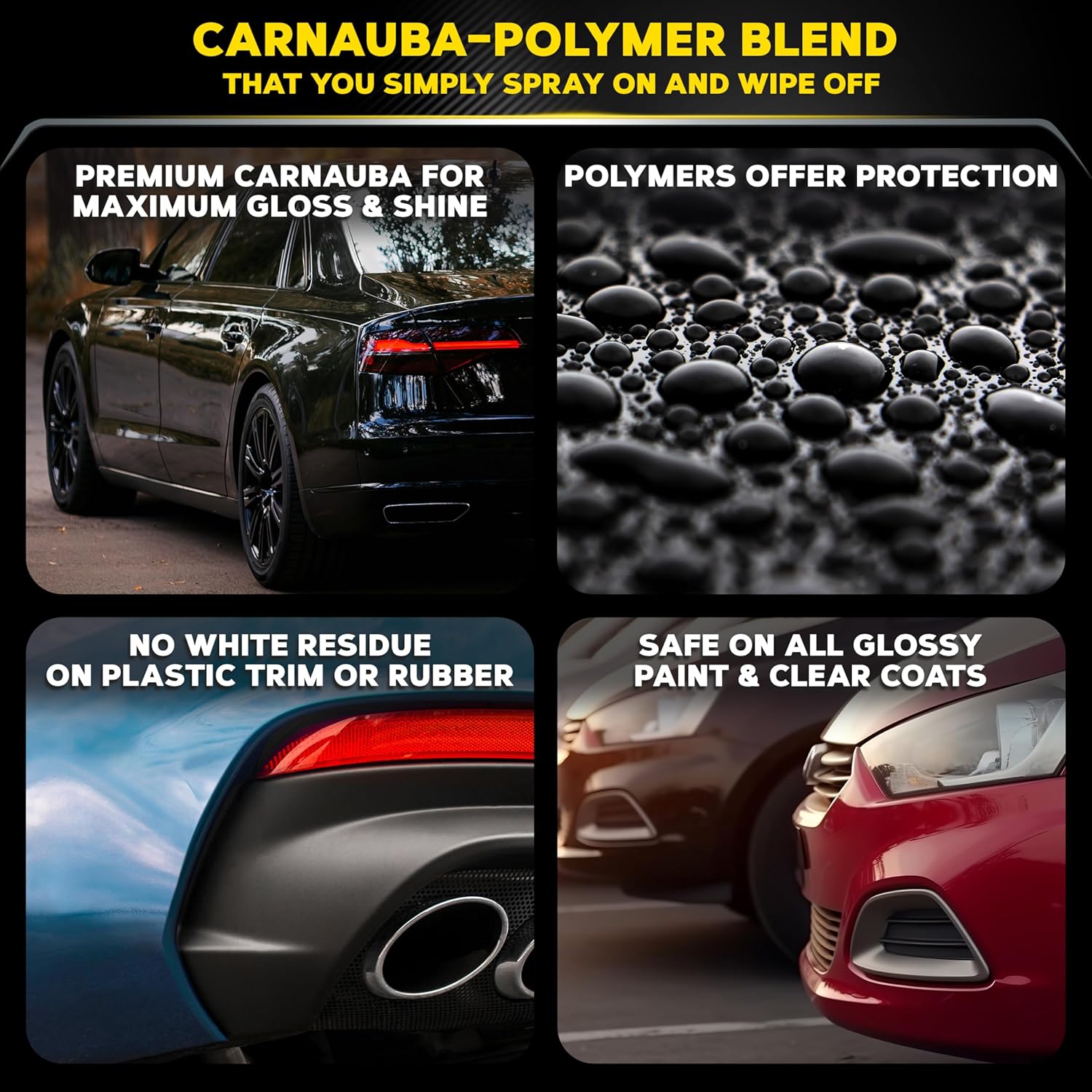 Meguiar's G7716 Gold Class Carnauba Quik Wax, Special Blend for Richness and Shine, Clear Coat Safe Meguiar's Quik Wax, Spray that Leaves Lasting Results without Residue, 16 Oz Containe