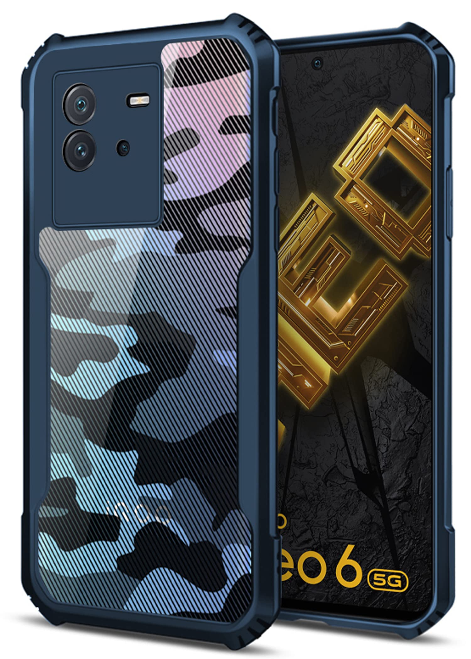 Kapa Beetle Camouflage for IQOO Neo 6 (5G) Back Case, [Military Grade Protection] Shock Proof Slim Hybrid Bumper Cover (Blue) (B0BDYT9Y77) Amazon Price History, Amazon Price Tracker
