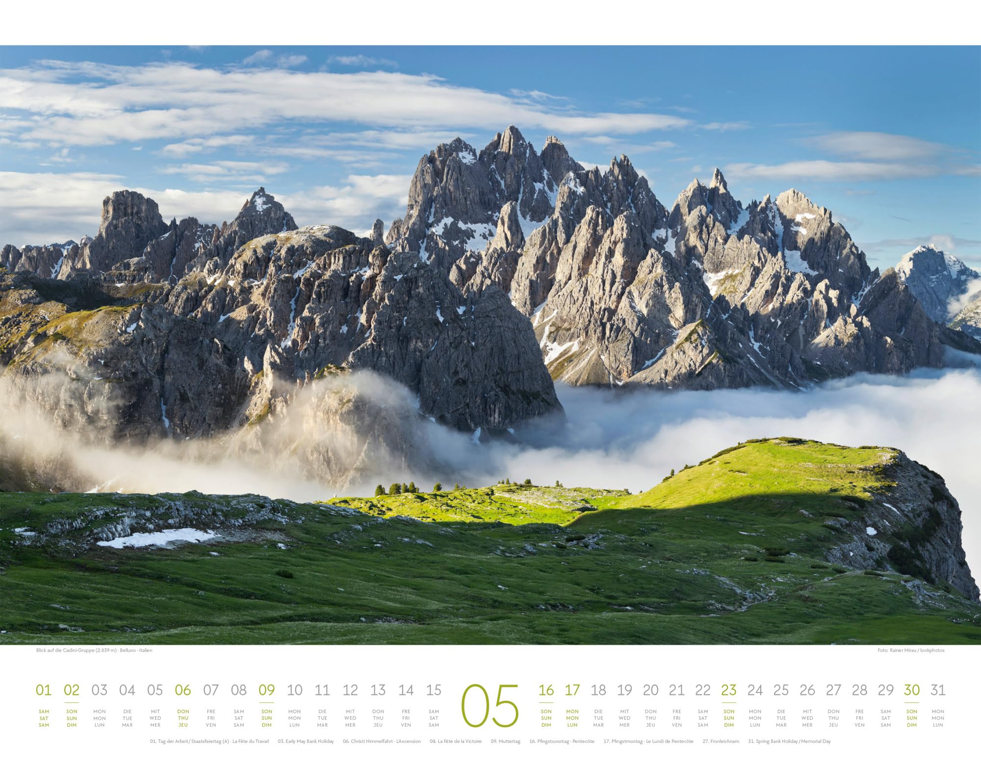 Bergwelt Dolomiten Kalender 2027: Bildgewaltiger Berge-Kalender im großen Querformat (54x42 cm) | Südtirol für Alpinist:innen und Wander:innen