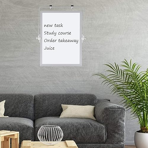 Miniatura 7 de Aelfox - Pizarrón blanco magnético con soporte y marco de aluminio, colgable, ideal para la escuela, el hogar y la oficina (8.3 x 11 pulgadas)