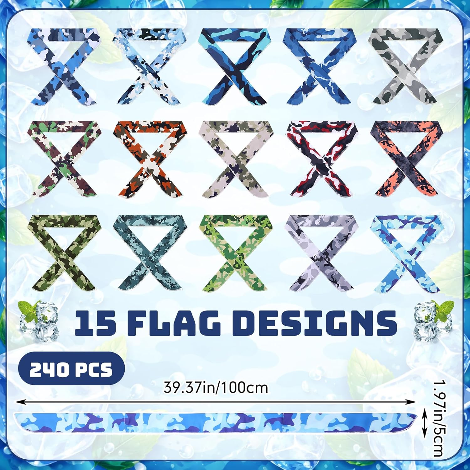 Lenwen Cooling Neck Wraps Cooling Bandana Tie Dye Neck Cooler Ice Wrap Scarf Headband for Hot Weather for Women Men