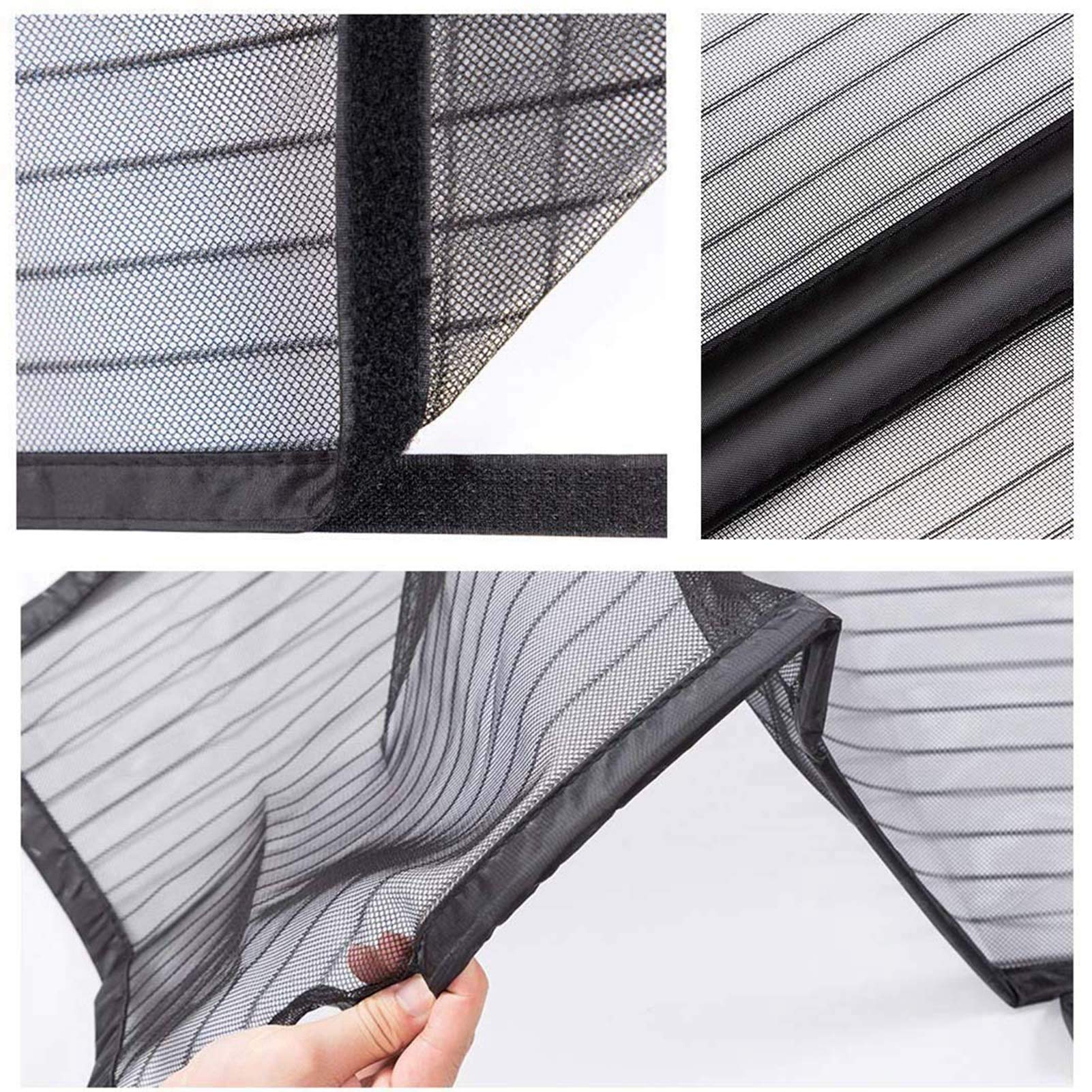 Zanzariera Magnetica Per Porte 110x230cm - Rete Fibra Vetro, Chiusura Automatica, Nero - Foto 3