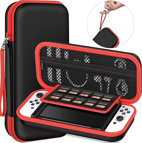 Miniatura 9 de Funda de transporte compatible con Nintendo Switch OLEDSwitch funda protectora de carcasa dura funda de transporte portátil con interruptores bolsa