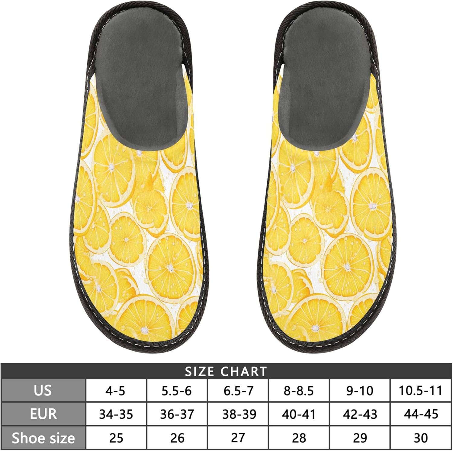 Lemon Fruit House Slippers – Cozy Fuzzy Slippers for Guests, Washable & Disposable, Perfect for Shoeless Home, Spa & Hotel Use A111476