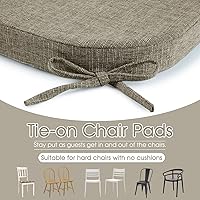 Vista 4 de Basic Beyond Cojines para sillas de comedor, 4 unidades, cojines de espuma viscoelástica con lazos y respaldo antideslizante, almohadillas