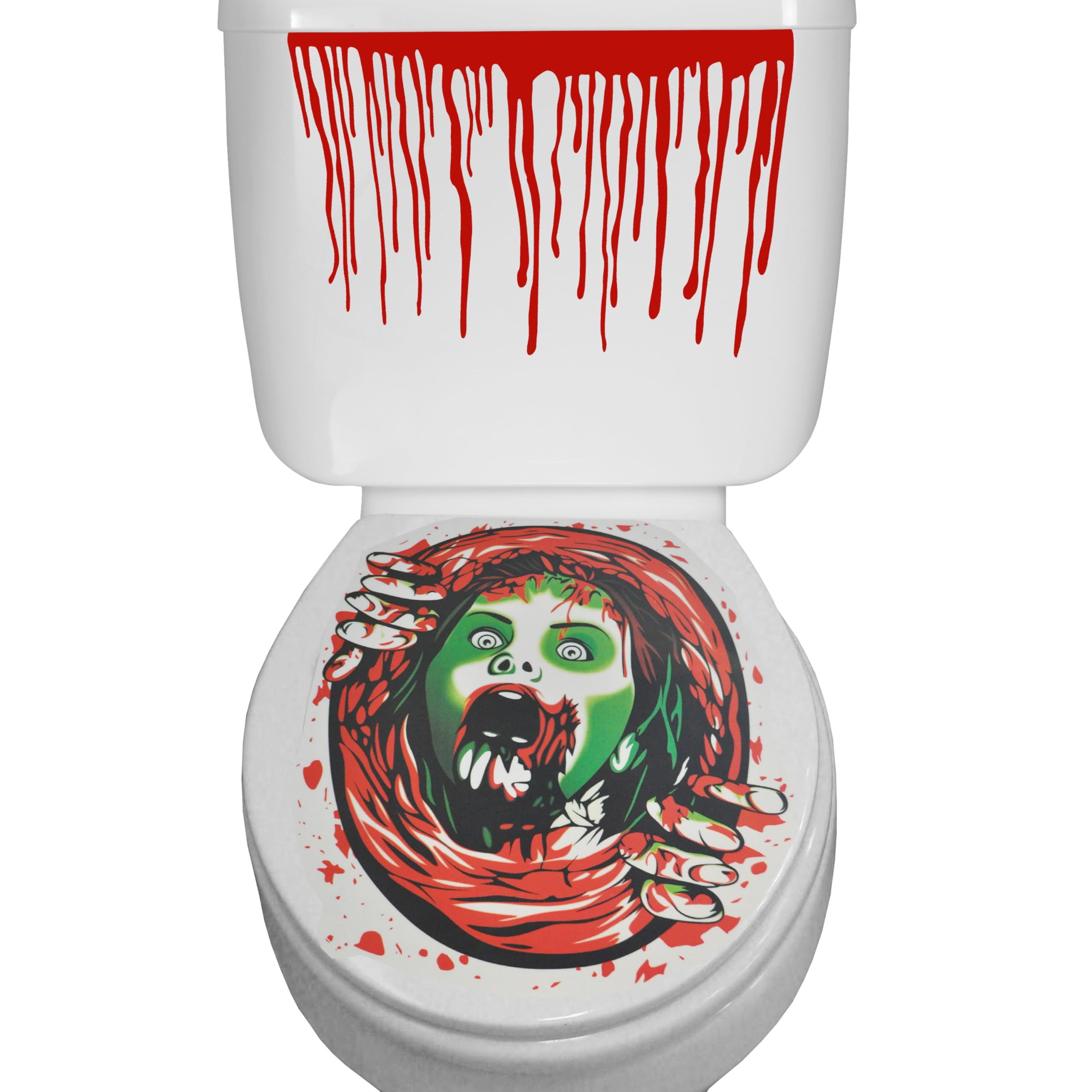 Komonee Zombie Woman Halloween Toilet Seat Vinyl Sticker Decoration Bathroom Cover Scary Fancy Dress Horror Party