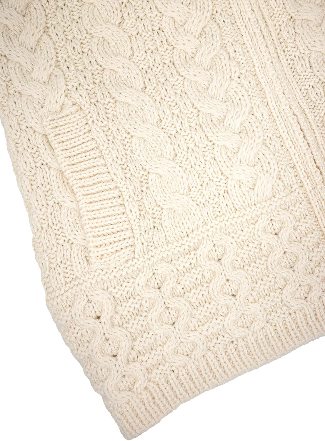 Aran Crafts Irish Women's Double Collar Zip Cardigan (100% Merino Wool)