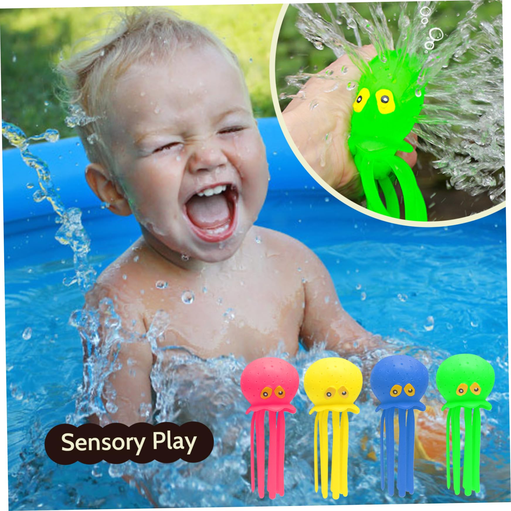 4 Pezzi Giocattoli da Piscina per Bambini Palline d'Acqua Polpo Giocattoli sensoriali Antistress per Bambini Tavolo da Spiaggia Acqua Nuoto Tavolo da Biliardo per Bambino