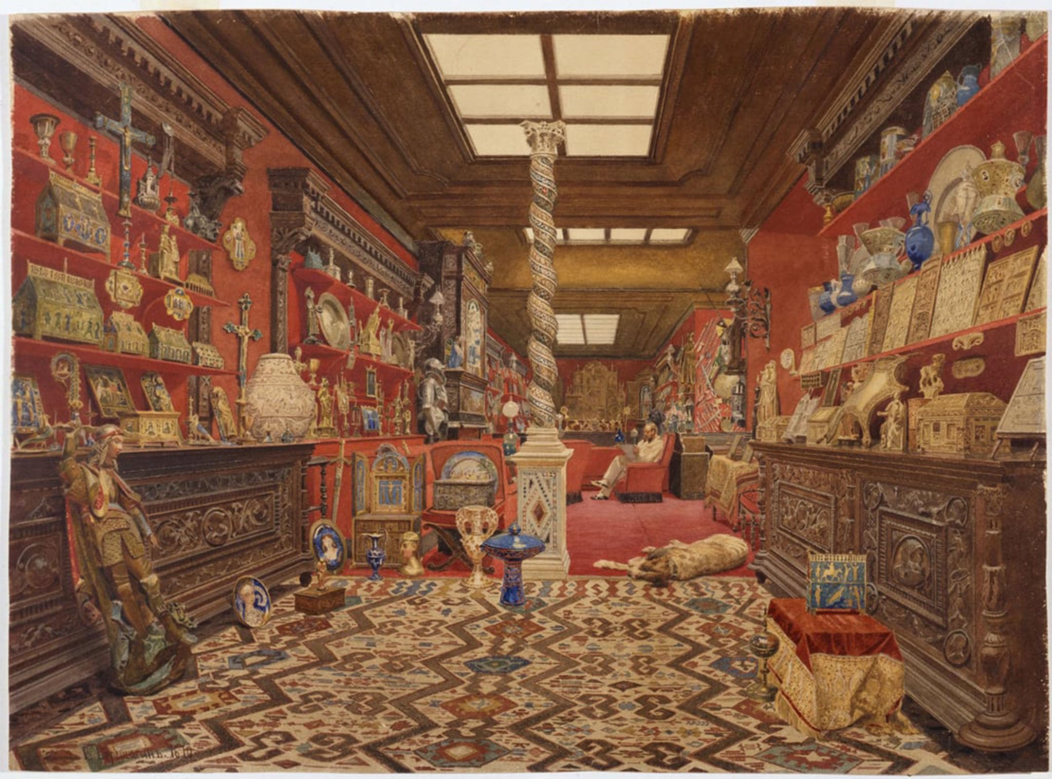 SERENDIPITP Abstract Painting Mural Print Picture Wall Decor Painting a Room in Alexander Basilewskys Residence in Paris by Vasili Vasilievich Vereshchagin Vintage Wall Artwork for Home Decor 60x90cm