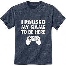 Tstars I Paused My Game to Be Here T Shirt Boys - Funny Gamer Shirts for Kids - Youth Gaming Gift for Videogame Lovers