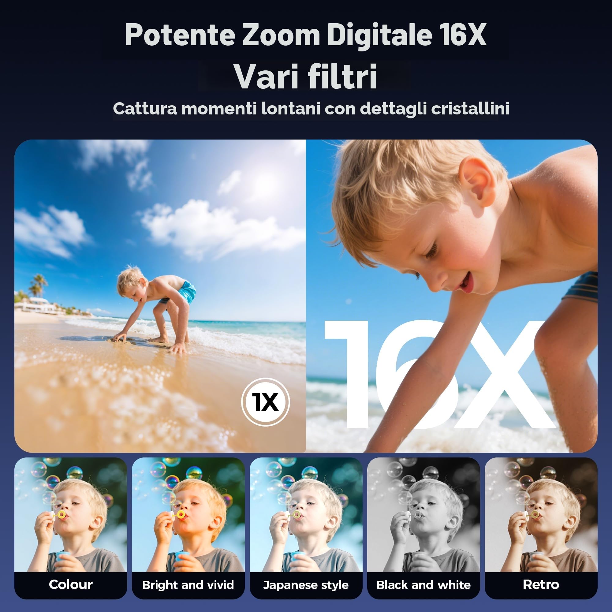 Macchina Fotografica Digitale 4K Ultra HD: 64MP Fotocamera Macchine per Principianti - Digitale Camera con Autofocus 16X Zoom - Flip 180° Videocamera con Scheda di Memoria Da 32GB Nero - YYZA9