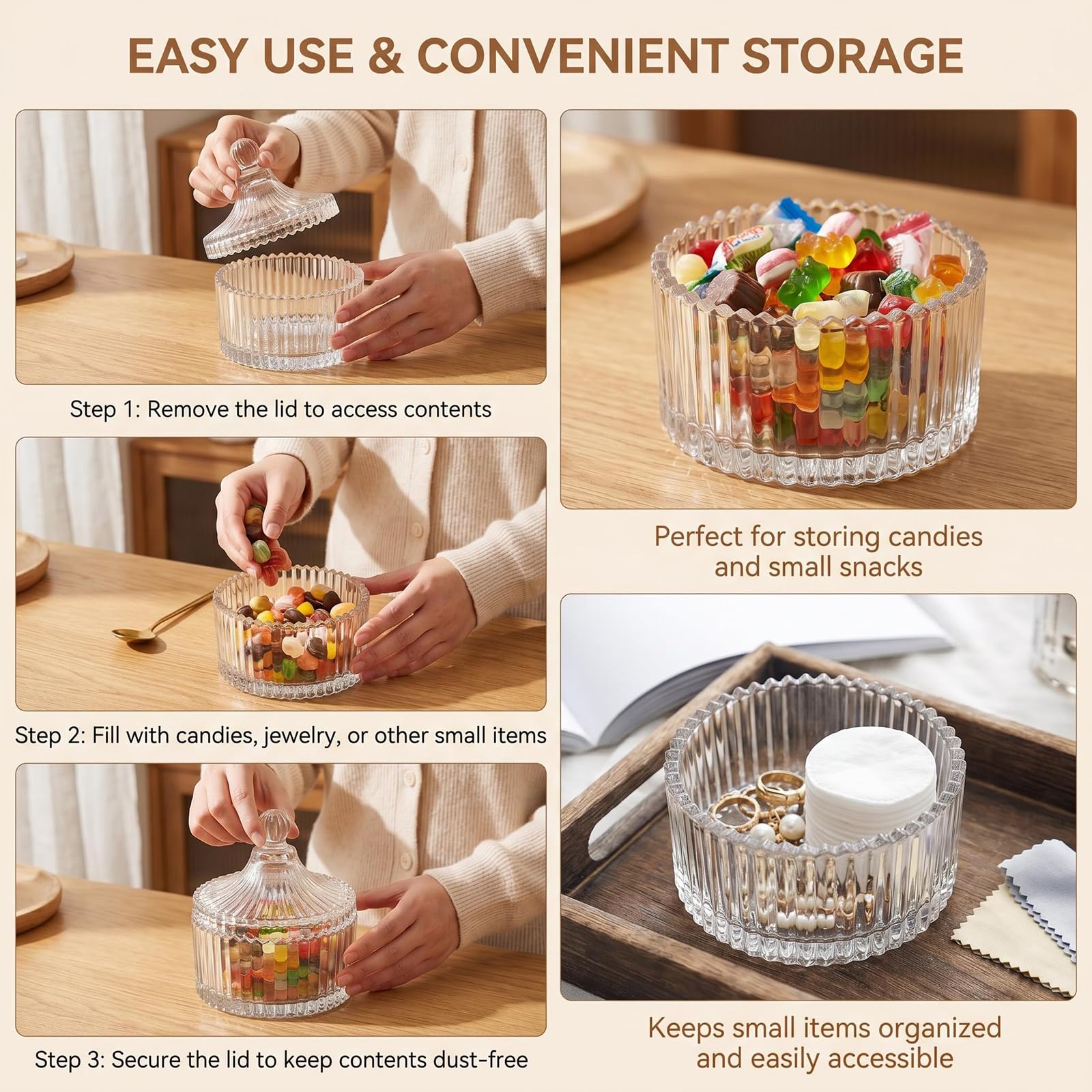 Elegant Crystal Candy Jar - Wedding Buffet Gift -7