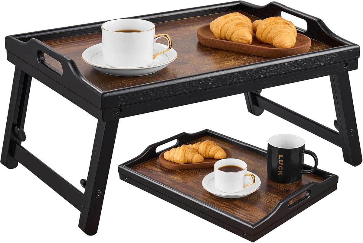Folding Bamboo Tray Height Adjustable for Bed and Sofa (22.5-32 cm) Notebook Table & Breakfast Table Laptop Stand Breakfast Tray Vinatge Brown Bed Table Drawing Table Laptop Stand Foldable : Amazon.de