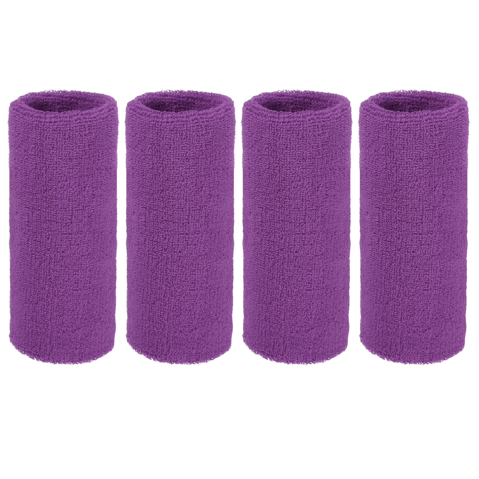 YELARXI Wristbands Sweatbands, Wrist Bands for Sweat Sports Wristbands 6x3 in & 4 Pack & Deep Magenta-Fitting for (Tennis/Basketball/Football/Running/Working Out/Men & Women) โ image 1