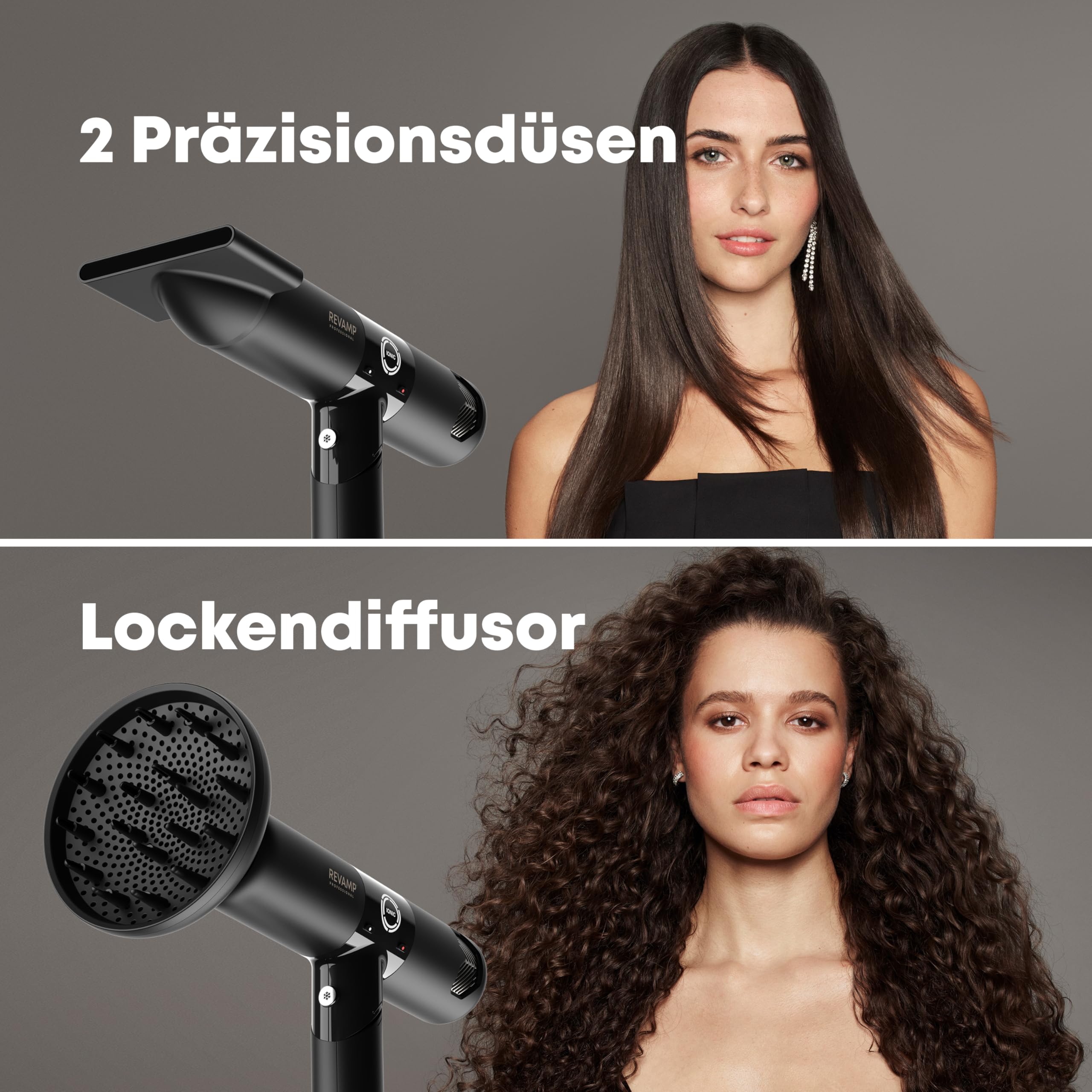 Revamp iGen Progloss professionelle SUPERLITE Haartrockner – 2 Stylingdüsen, 1 Diffusor-Aufsatz, 4 Hitze- und 3 Geschwindigkeitsstufen – Ein Leichtgewicht für unterwegs