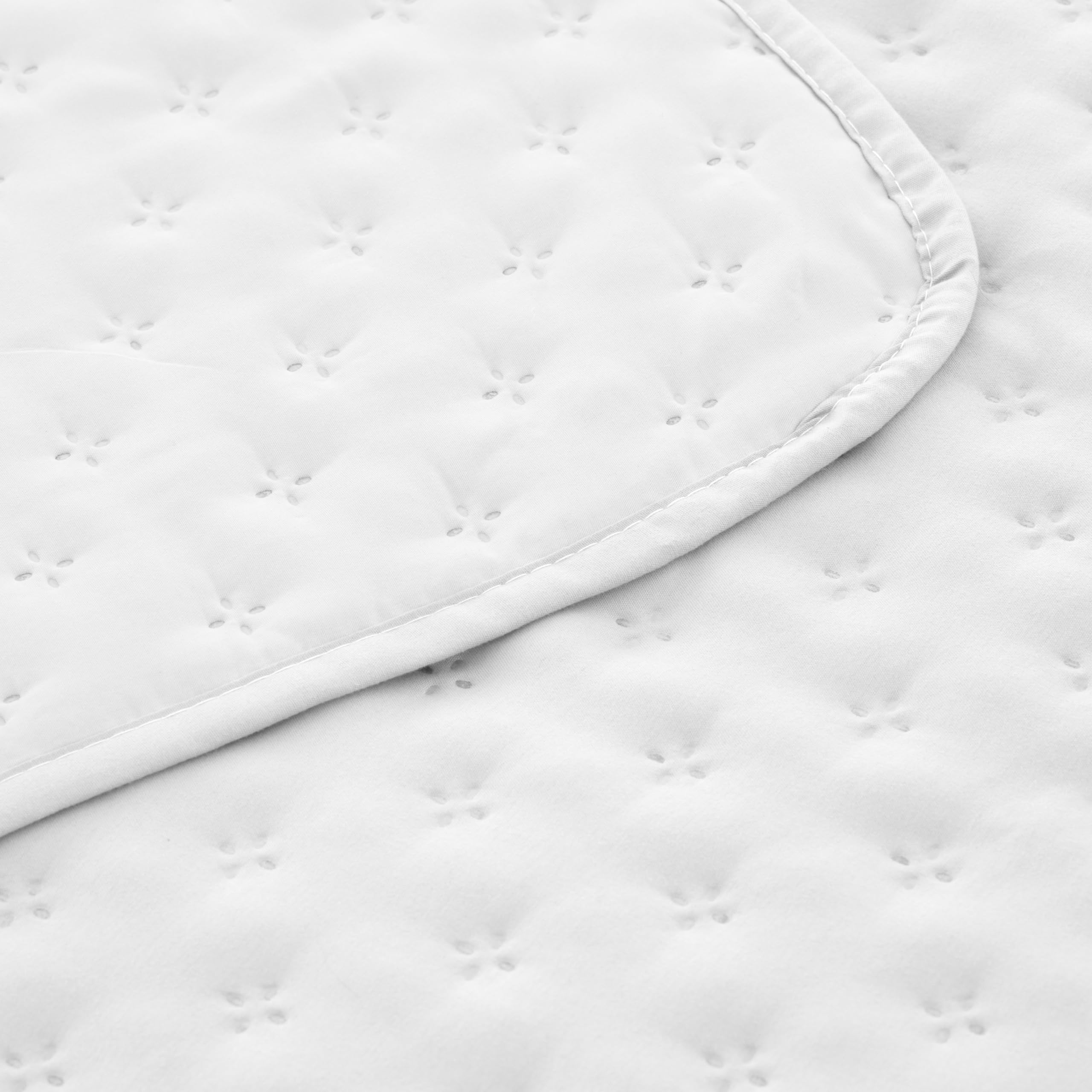 Colcha Boutí Acolchada Reversible para Cama 150 (250x270 cm), Blanco Óptico, Microfibra Suave con Relleno Tacto Pluma, Ligera, Ideal para Primavera y Verano, Fabricada en España