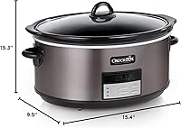 Vista 8 de Crock-Pot Olla de Cocción Lenta Programable Grande de 8 Cuartos con Ajuste de Calentamiento Automático, Acero Inoxidable Negro