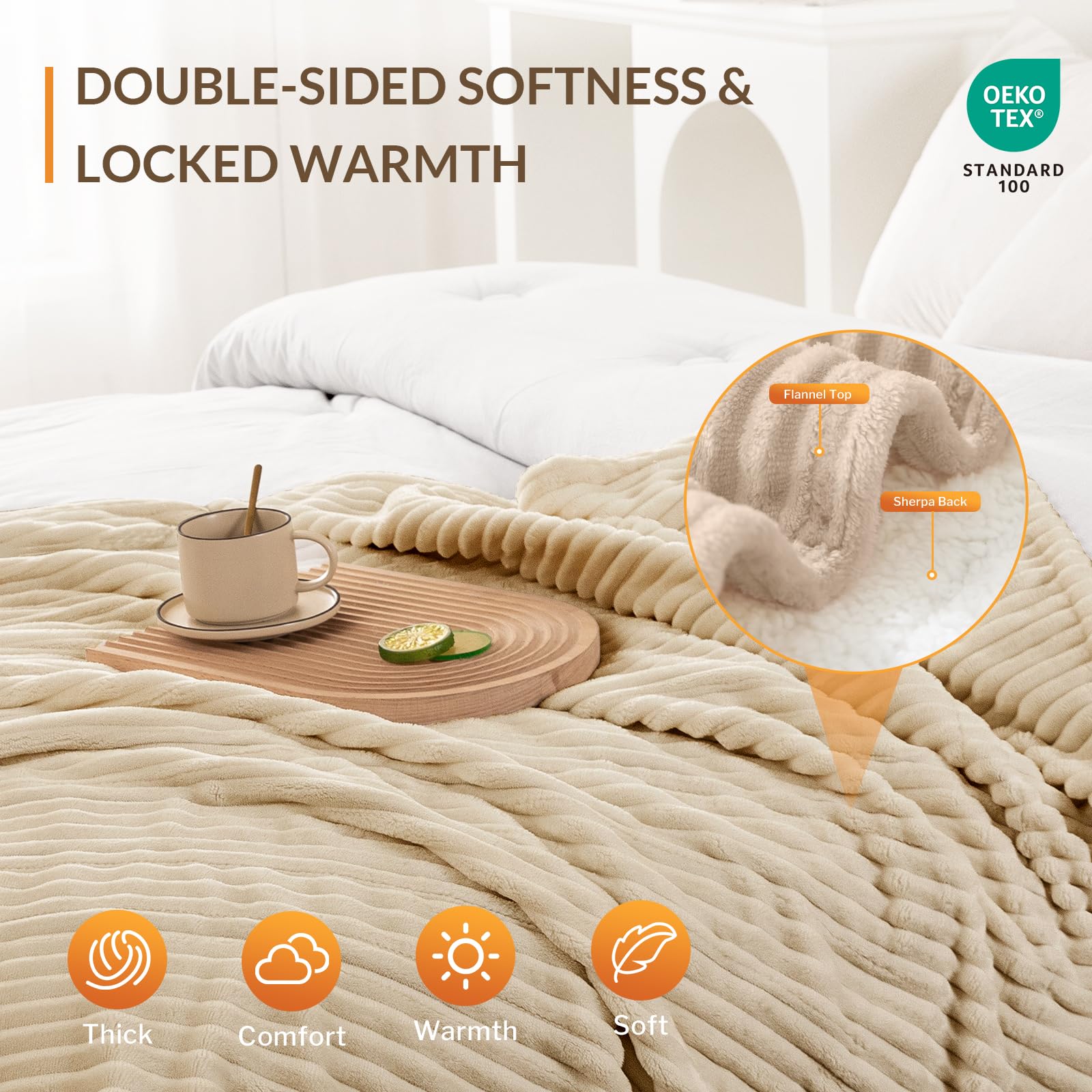 HOMLYNS Coperta riscaldata, 160 x 130 cm, 9 livelli di calore, beige | Timer da 2-10 ore, certificato UKCA e CE, controllo della memoria, cavo di alimentazione da 2,2 m