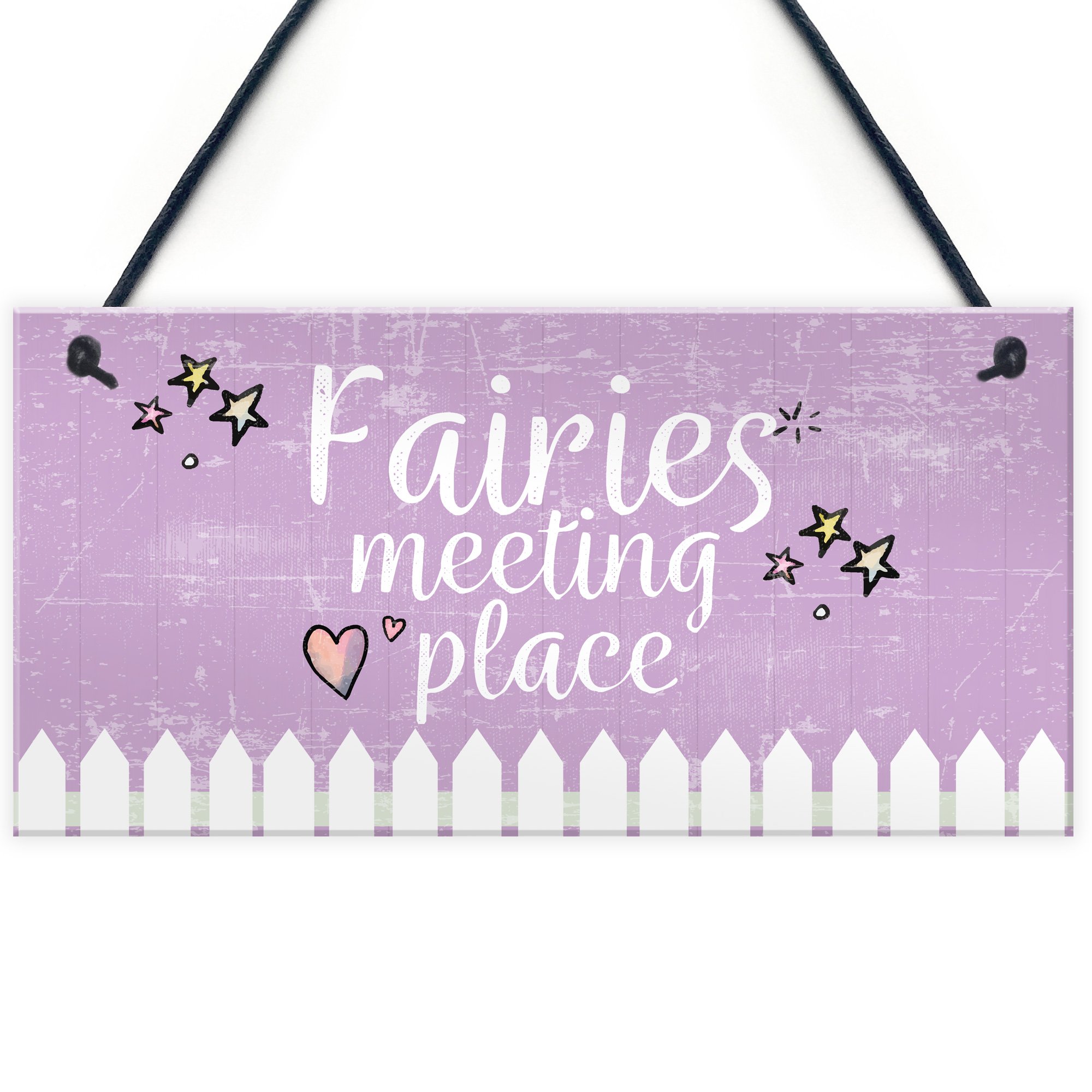 Red Ocean Garden Sign Fairies Meeting Place Wooden Hanging Heart Shed SummerHouse Plaque Gifts For Her