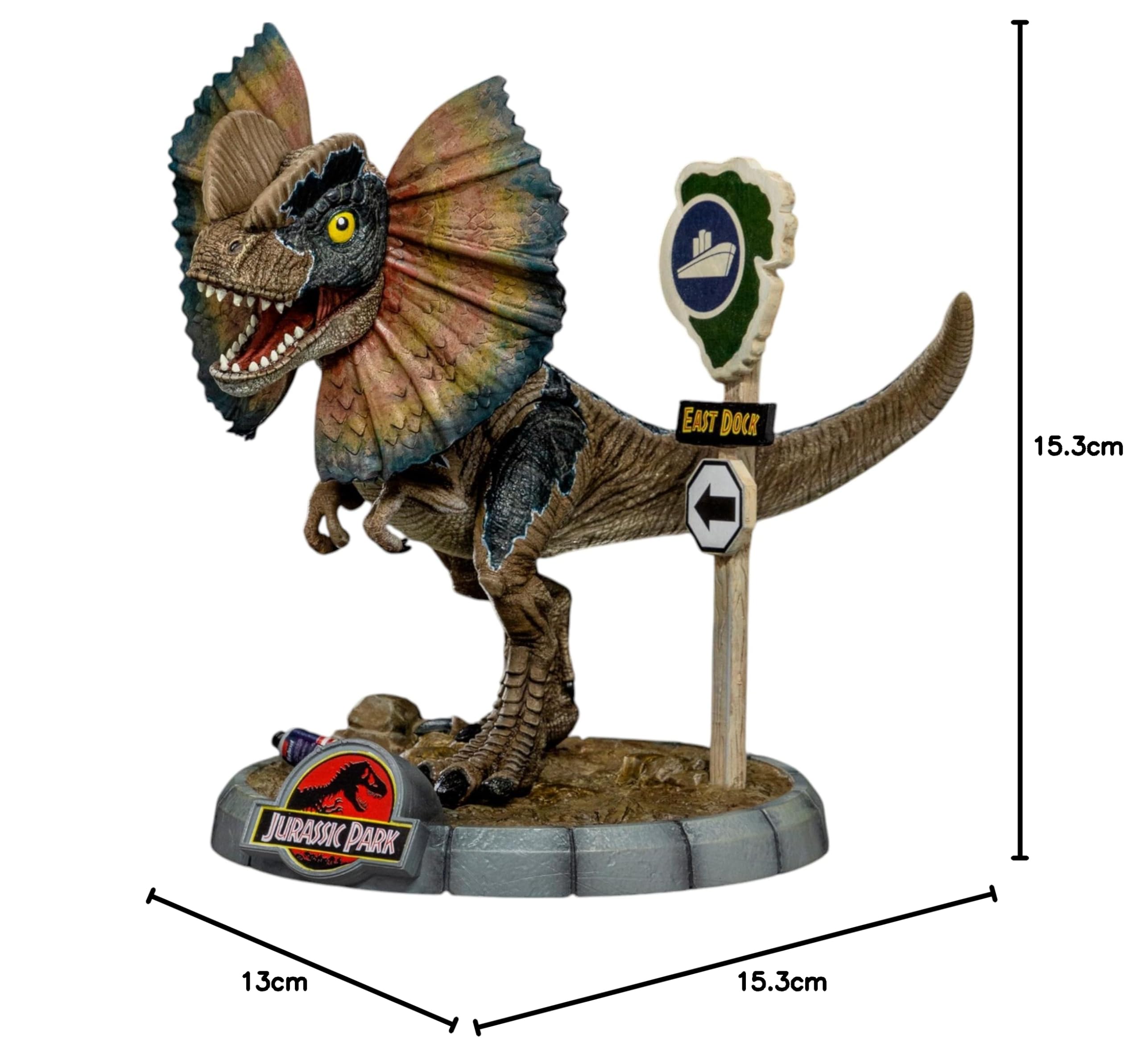 Iron Studios Mini-Statue, Dilophosaurus, Jurassic Park, 15,3 cm
