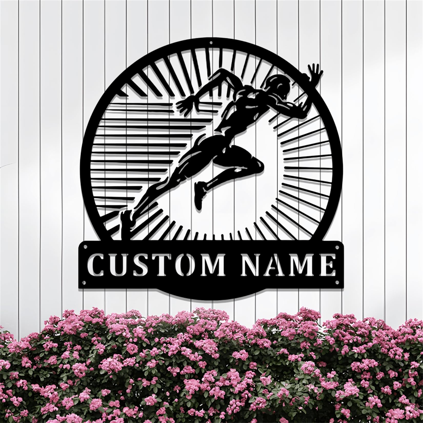 Personalized Sprint Running Metal Signs For Outdoors,Custom Track Modern House Numbers,Sprint Decorations for Living Room,Entryway,Porch,Basement,Home Decor Wall,Housewarming Gifts