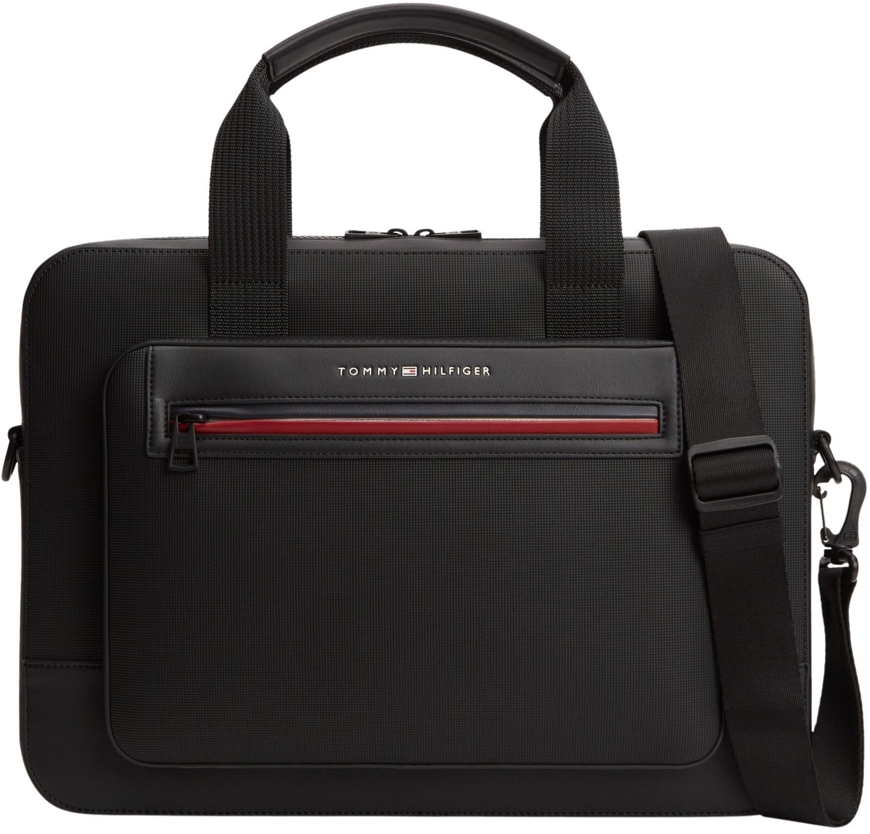 Tommy Hilfiger Men's Th Foundation Computer Bag AM0AM14158 Computer Bag, BLACK (Black), One Size