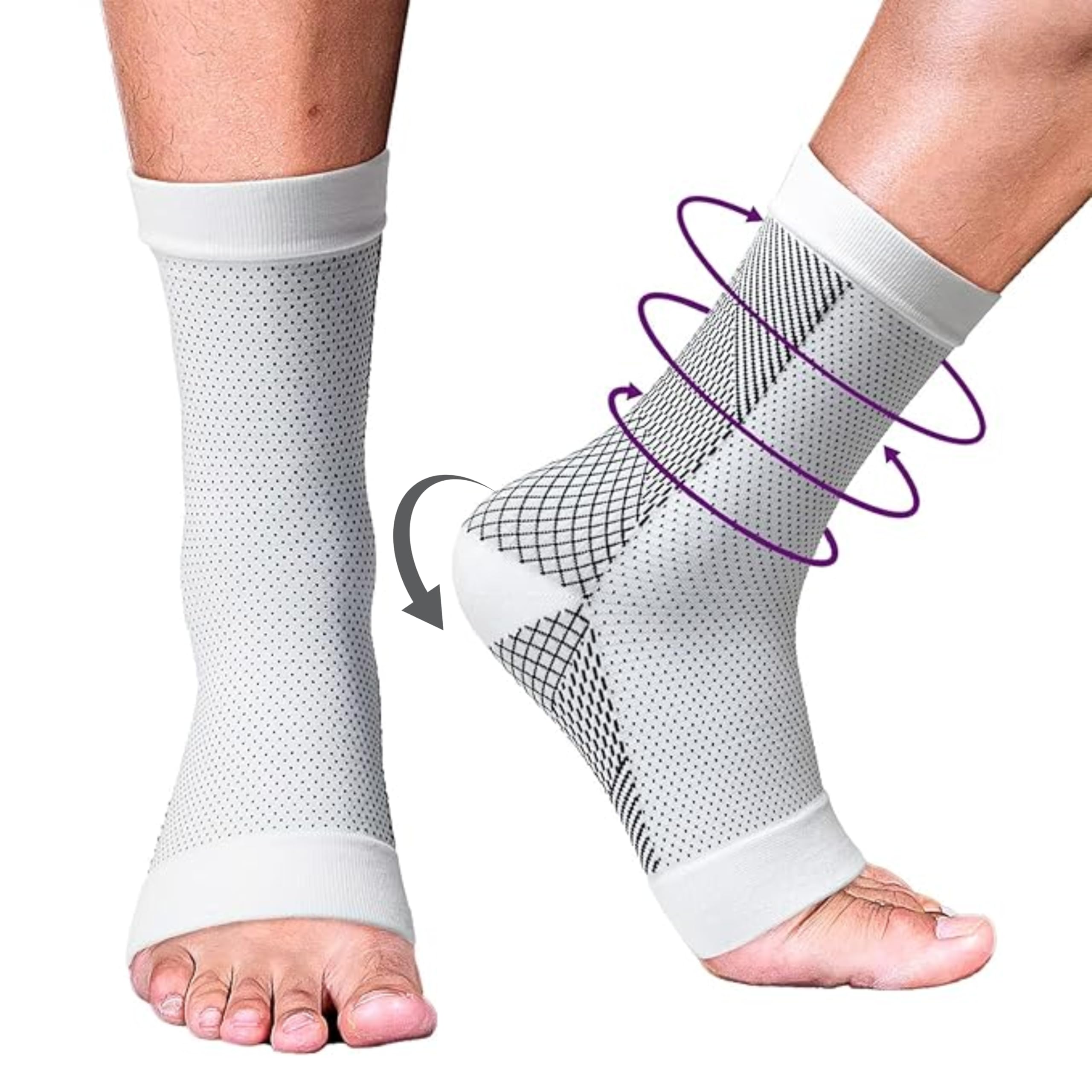Compression Socks Open Toe | Bamboo Cotton Compression Socks Women | Ecosync | Nano Socks for Men Neuropathy | White | Plantar Fasciitis | Arch Support | Foot & Ankle Swelling | Heel Pain | Injury Recover| (B0D9QCNMGP) Amazon Price History, Amazon Price Tracker