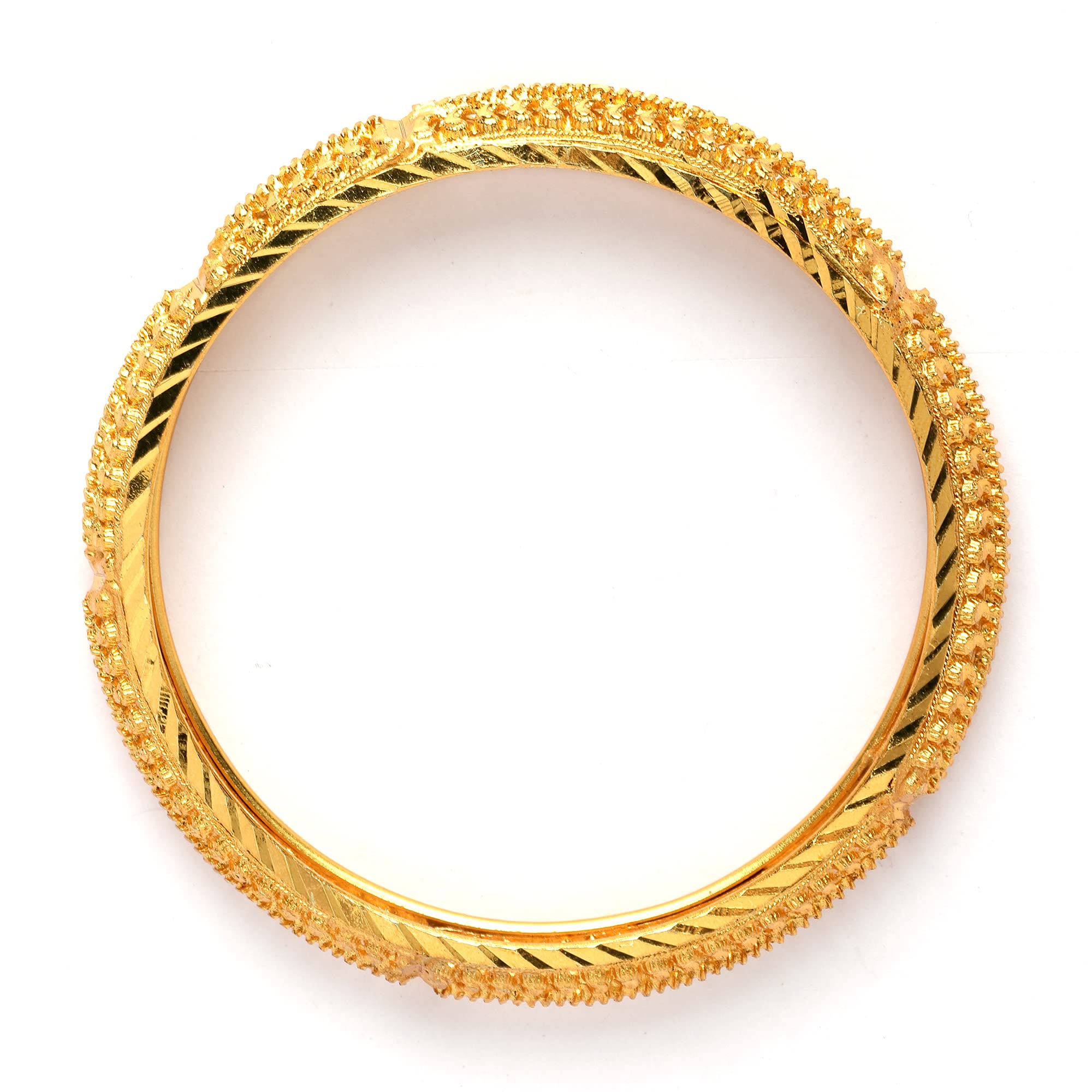 Set of 4 Plated Traditional Handcrafted Bangles (2.6)