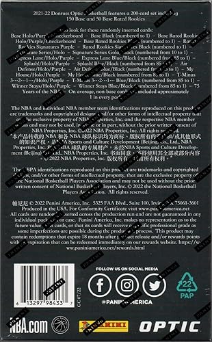 Miniatura 2 de Caja de venta al por menor 2021/22 Donruss Optic Baloncesto, 20 paquetes por caja, 4 tarjetas por paquete, caja sellada de fábrica