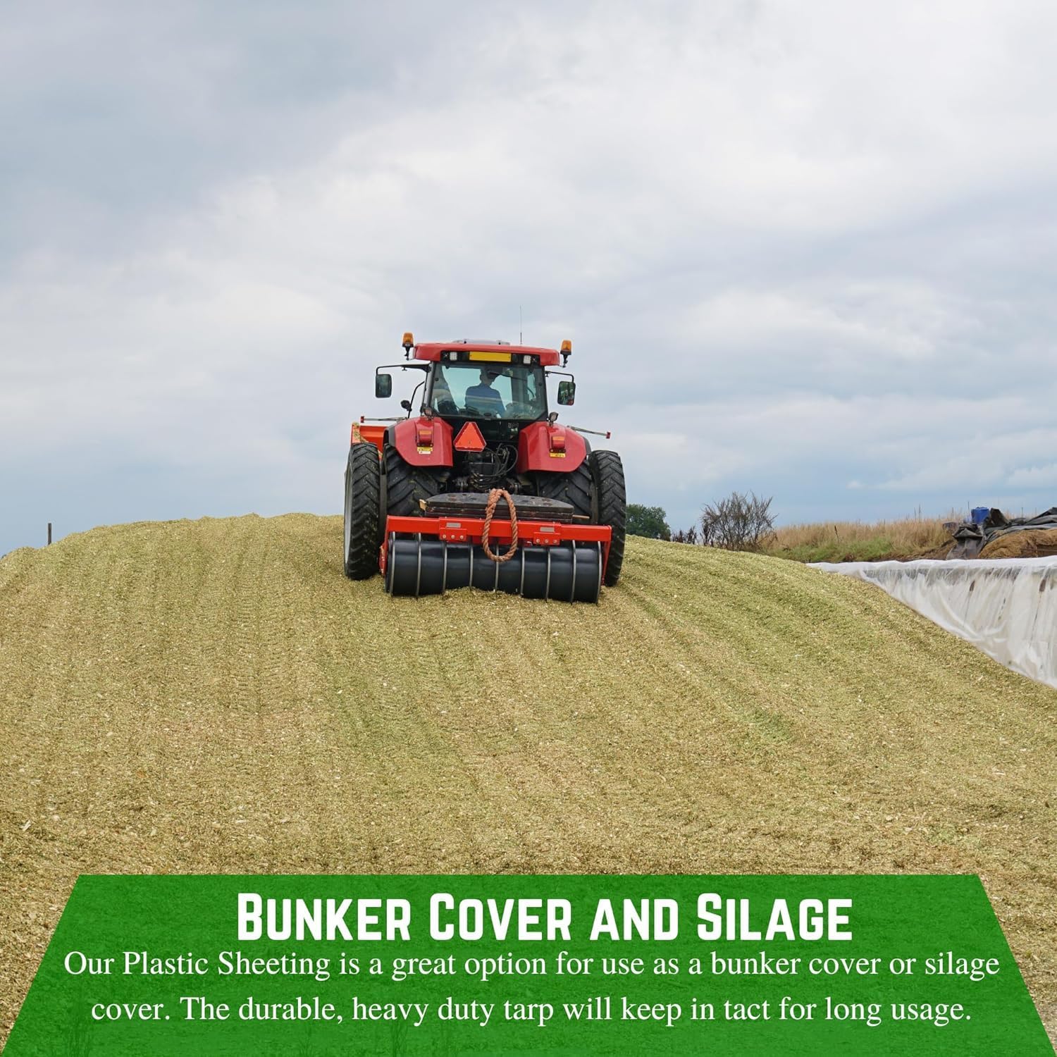 Farm Plastic Supply - Silage Tarp Black/White Plastic Sheeting - 8 Mil - Heavy Duty Polyethylene Plastic Tarp for Silage Cover, Bunker Cover for Farming, Agriculture, Ground Covering (24' x 100')