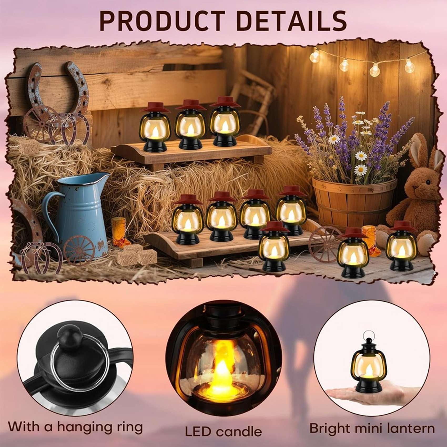 Per Festa A Tema Western, Centrotavola con 120 Pezzi di Decorazioni Cowboy con Ruota di Carro per Decorazioni di Compleanno e Matrimoni in Stile Country.