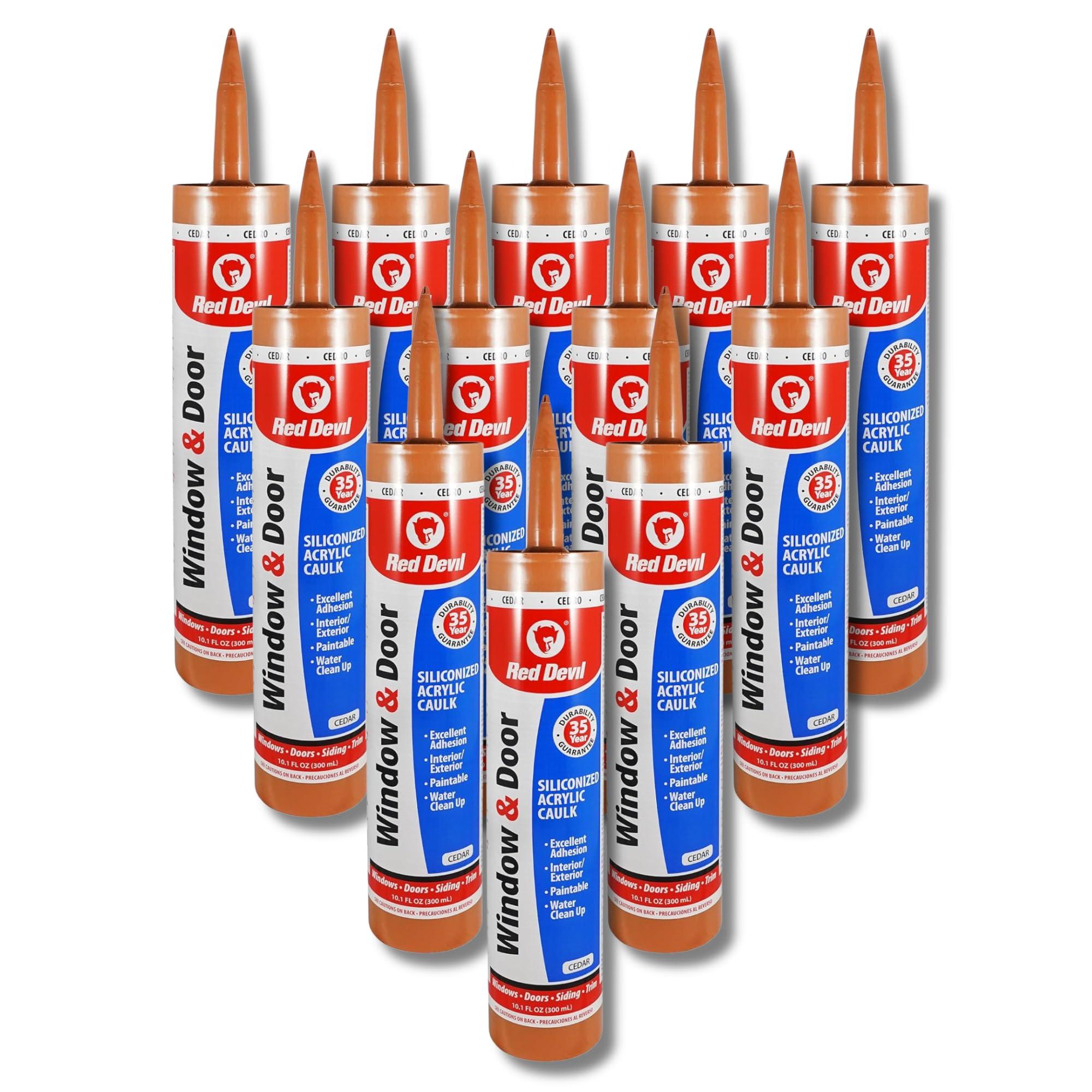 Mastic acrylique siliconé Red Devil 8463012 pour fenêtres et portes