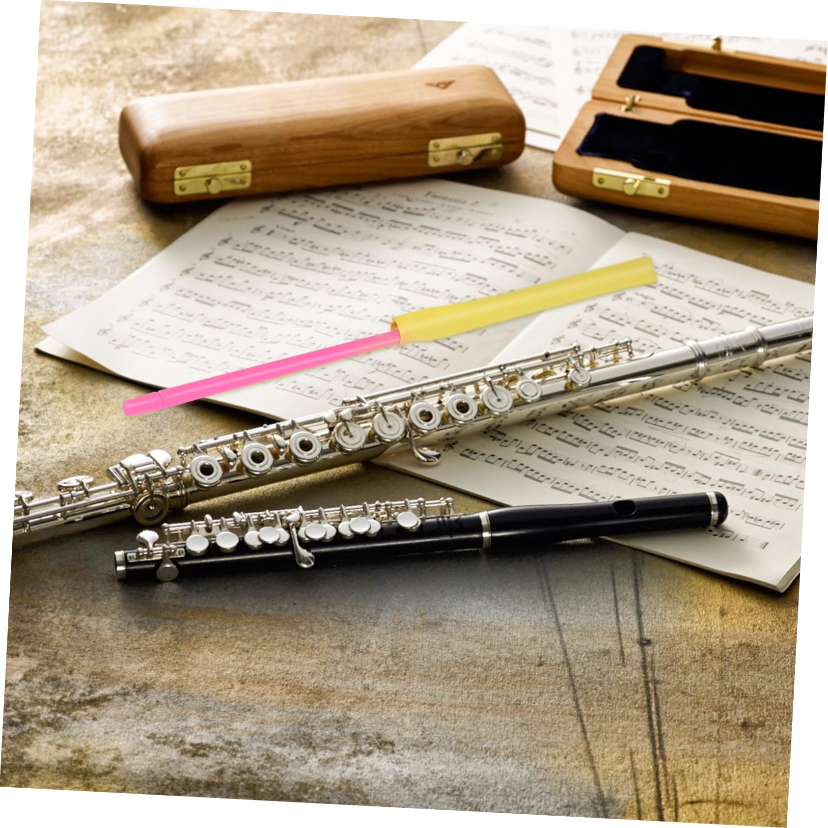 ibasenice 2pezzi Professional Flute Cleaning Rod with Detachable Cloth Essential Flute Accessory for Beginners and Music and Cloth Material Smooth for Safe Cleaning