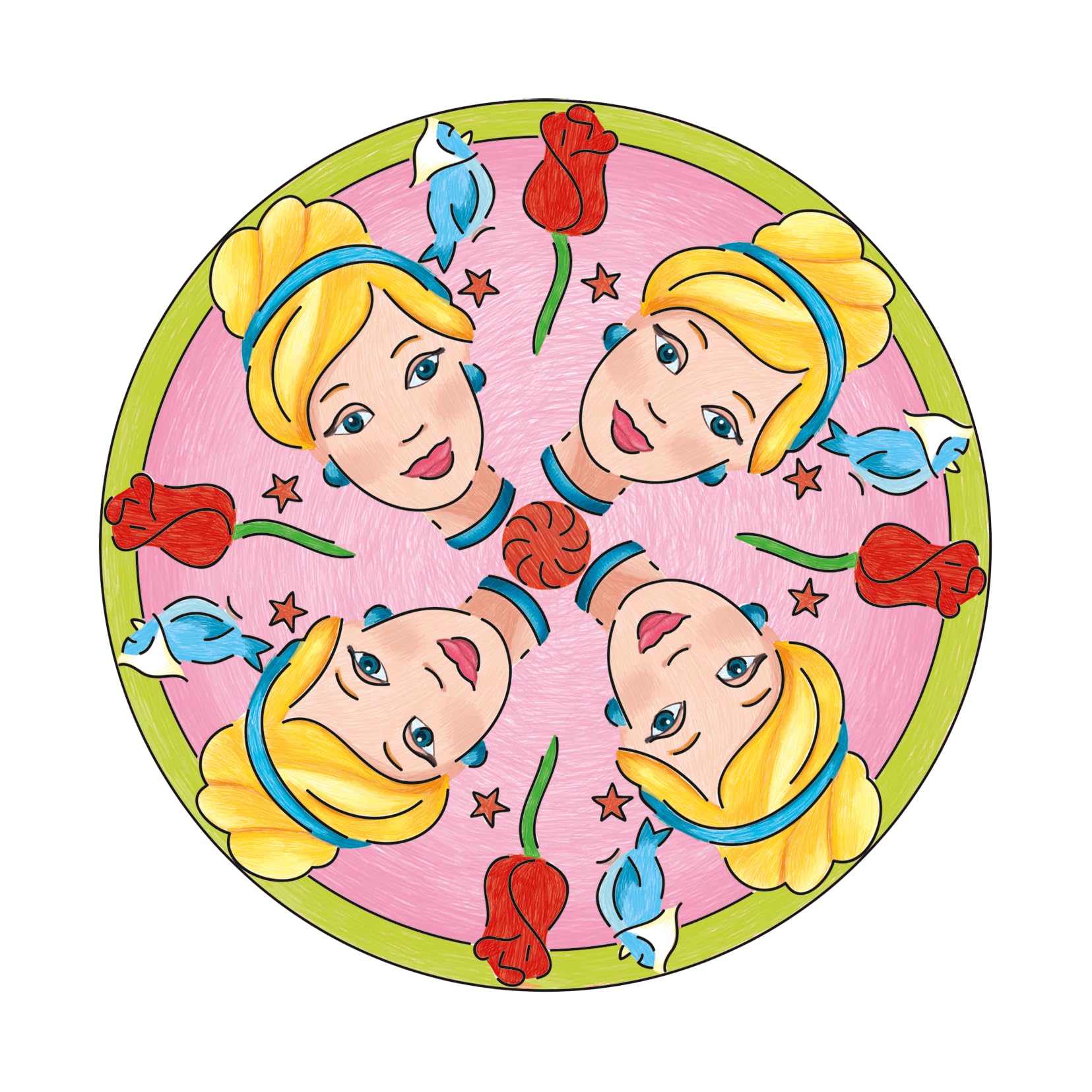 Ravensburger Mandala Designer Disney Princess 23847, Zeichnen Lernen für Kinder ab 6 Jahren, Zeichen-Set mit Mandala-Schablonen für farbenfrohe Mandalas
