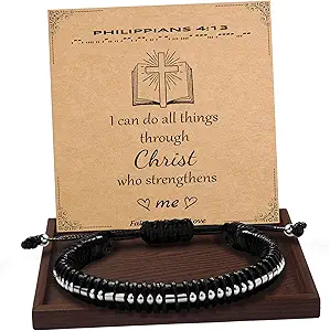 Inspirational Gifts for Men Morse Code Bracelets Mens Bracelets Graduation Gifts for Him Fathers Day Adjustable Leather Bracelet Motivational Birthday Annivesary Jewelry Stocking Stuffers for Men