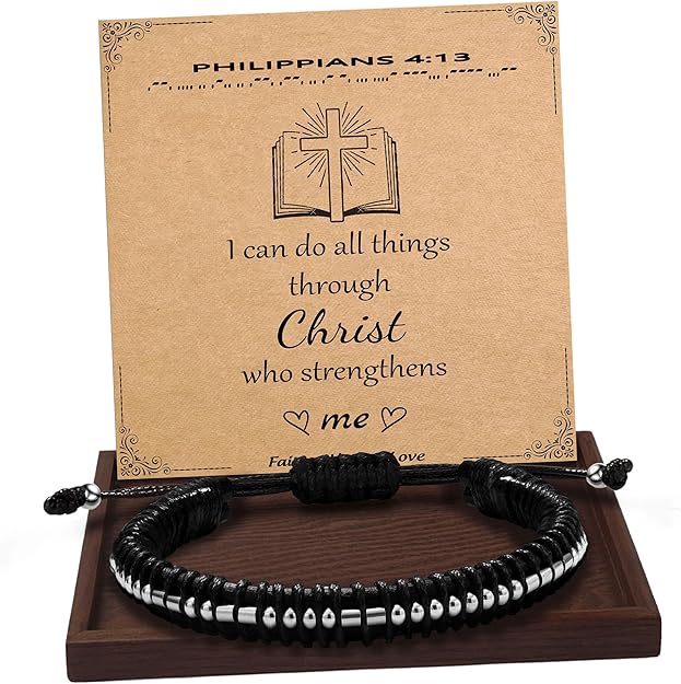 Inspirational Gifts for Men Morse Code Bracelets Mens Bracelets Graduation Gifts for Him Fathers Day Adjustable Leather Bracelet Motivational Birthday Annivesary Jewelry Stocking Stuffers for Men