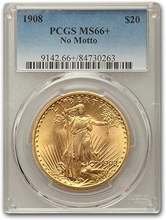 1908 $20 Saint-Gaudens Gold Double Eagle No Motto MS-66+ PCGS G$20 MS-66 PCGS - coolthings.us