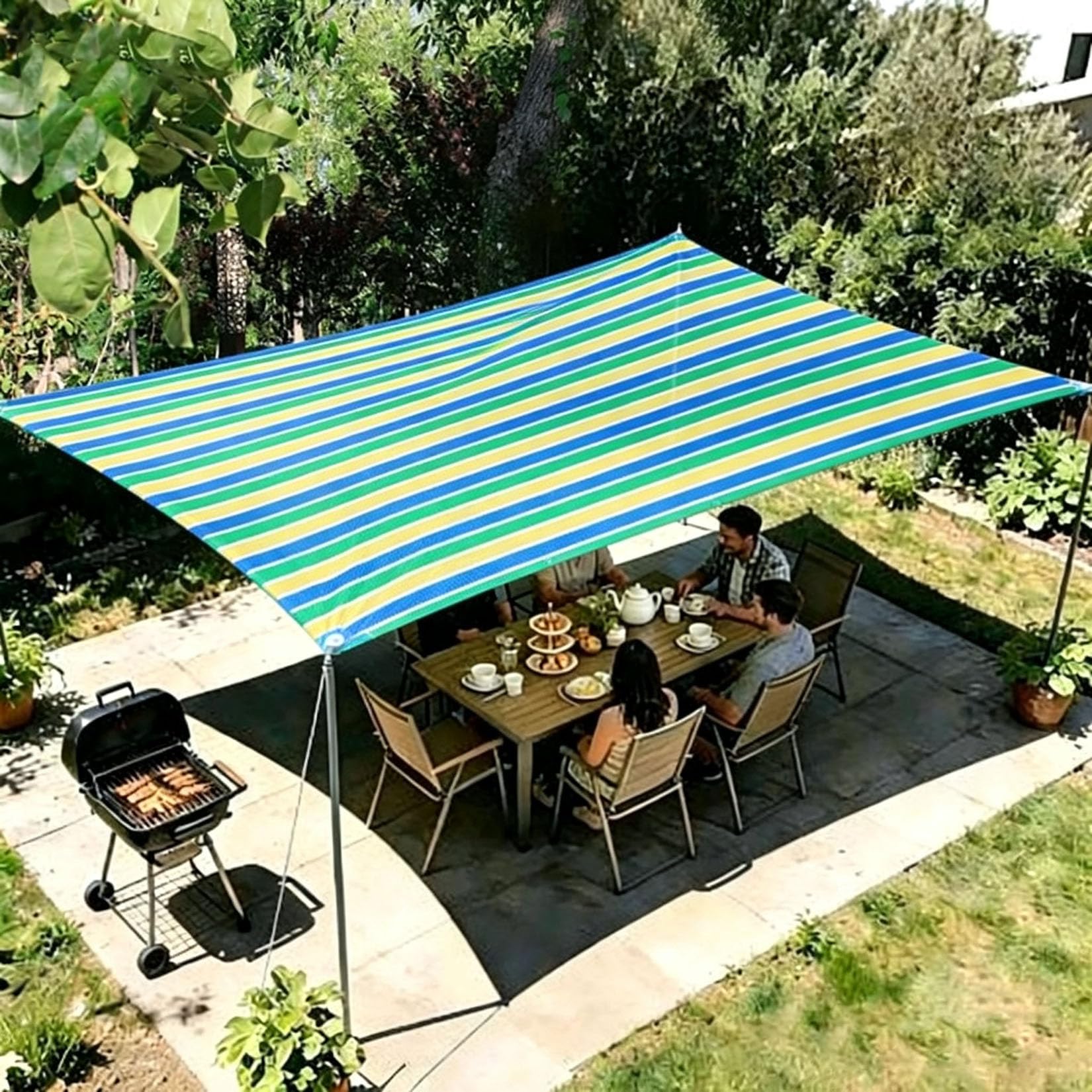 Malla sombreadora exterior multicolor para proteger plantas de jardín y terrazas 2x6m