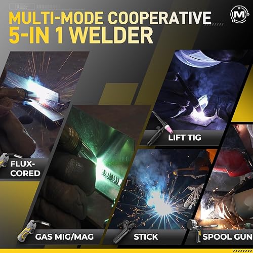 Miniatura 2 de MATRIXINGWELDER MIG-205DP PRO - Soldador MIG de doble pulso, 205A, LCD HD de 4.3", voltaje dual de 110220V, TIG de elevación multiproceso, núcleo de