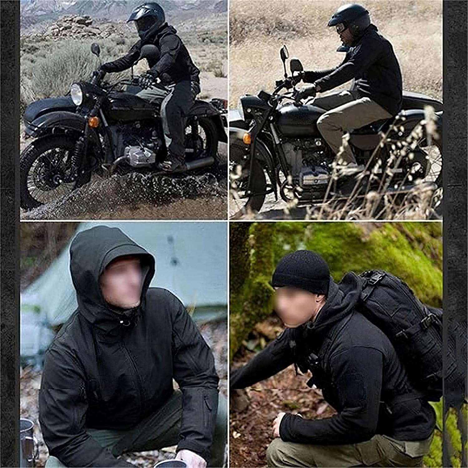 Men's Outdoor Waterproof Soft Shell Hooded Military Tactical Jacket & Pants 2pcs Outfits