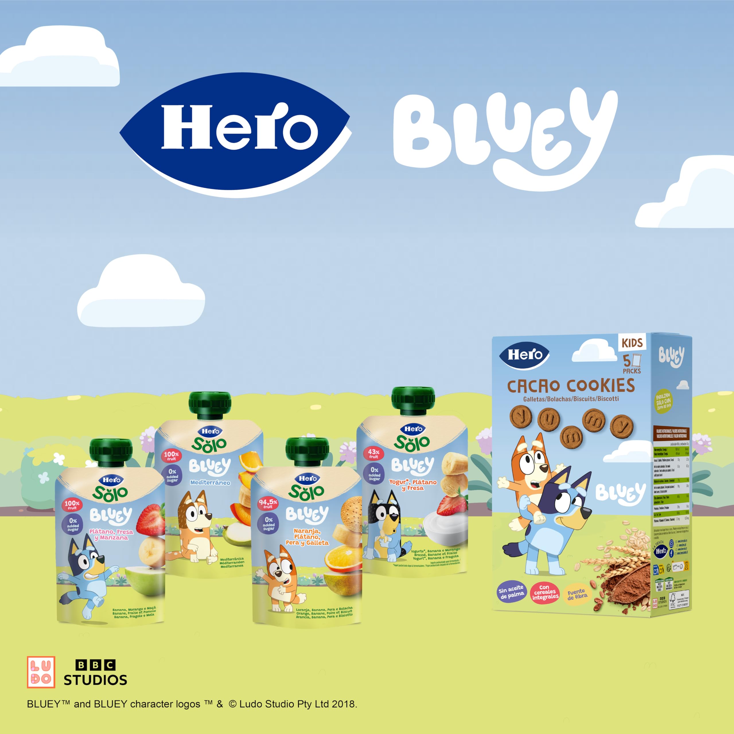 Alimento infantil con puré de frutas y galleta Hero bolsa 100 g