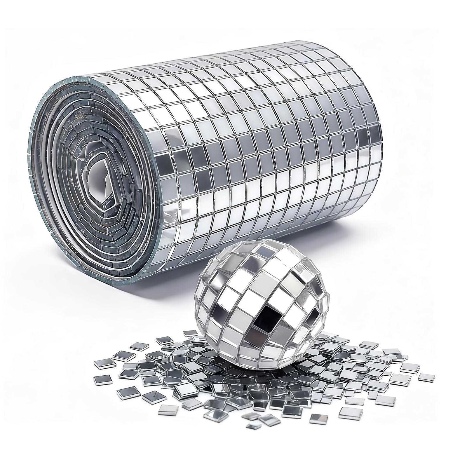 Tapufitil 5400 Pieces Self-Adhesive Mirror Mosaic Tiles 5 X 5 Mm Disco Ball Elements For Diy Craft Projects Party Decorations Stickers