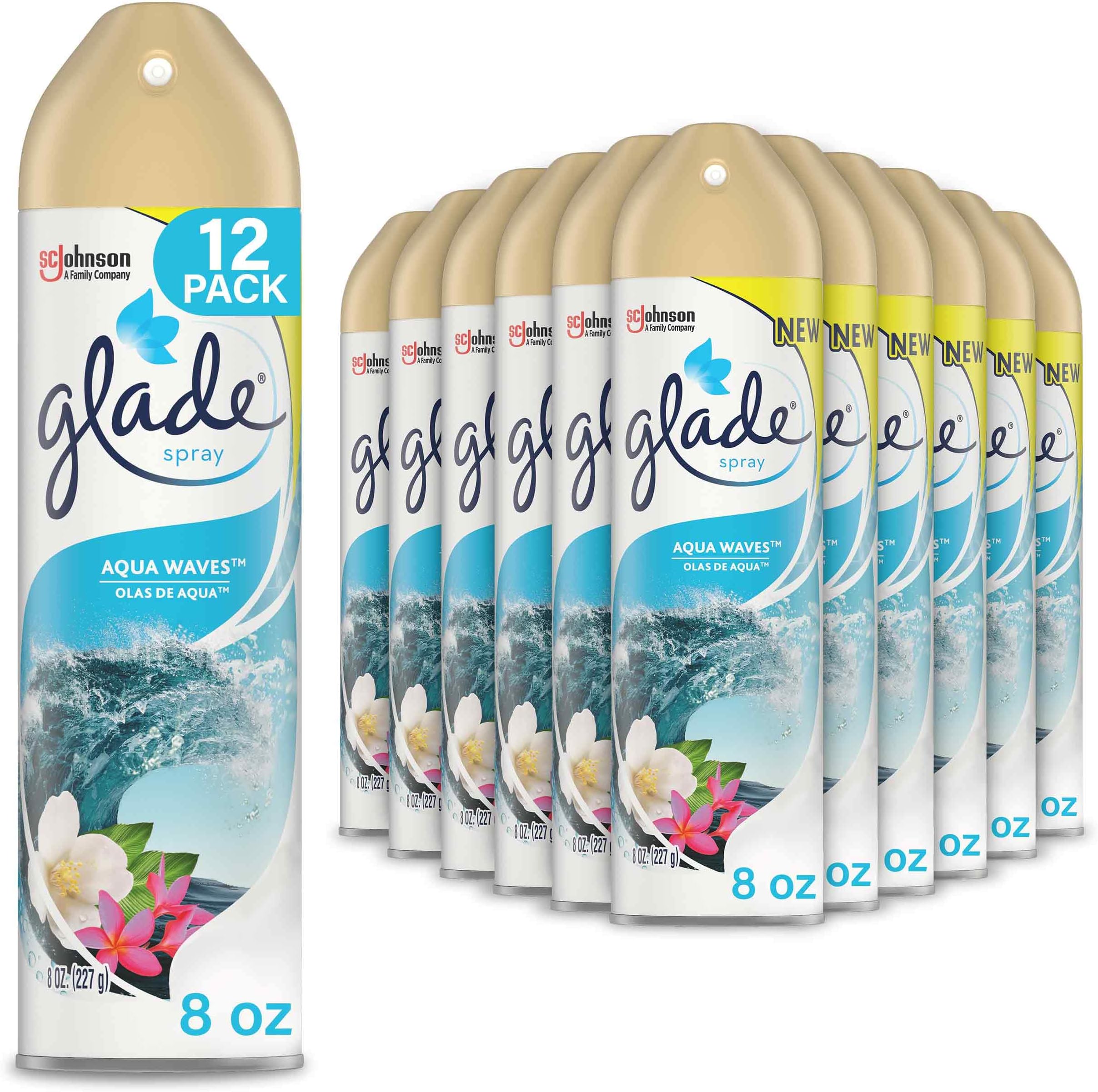Air Freshener, Room Spray, Aqua Waves, 8 Oz, 12 Count